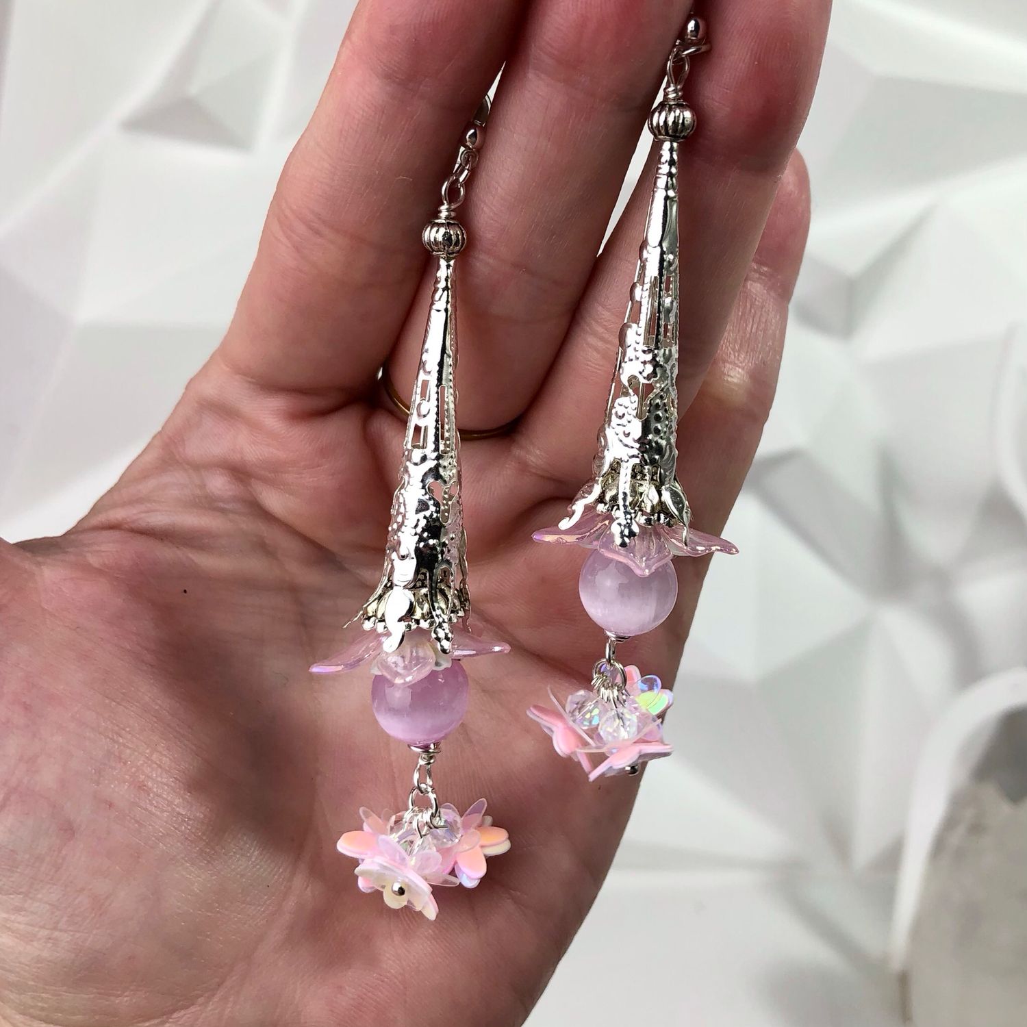 Selenite Earrings - Silver Plated