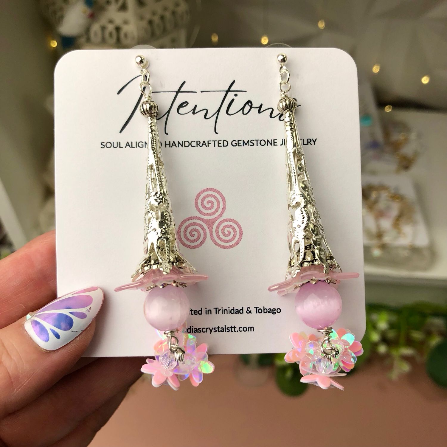 Selenite Earrings - Silver Plated