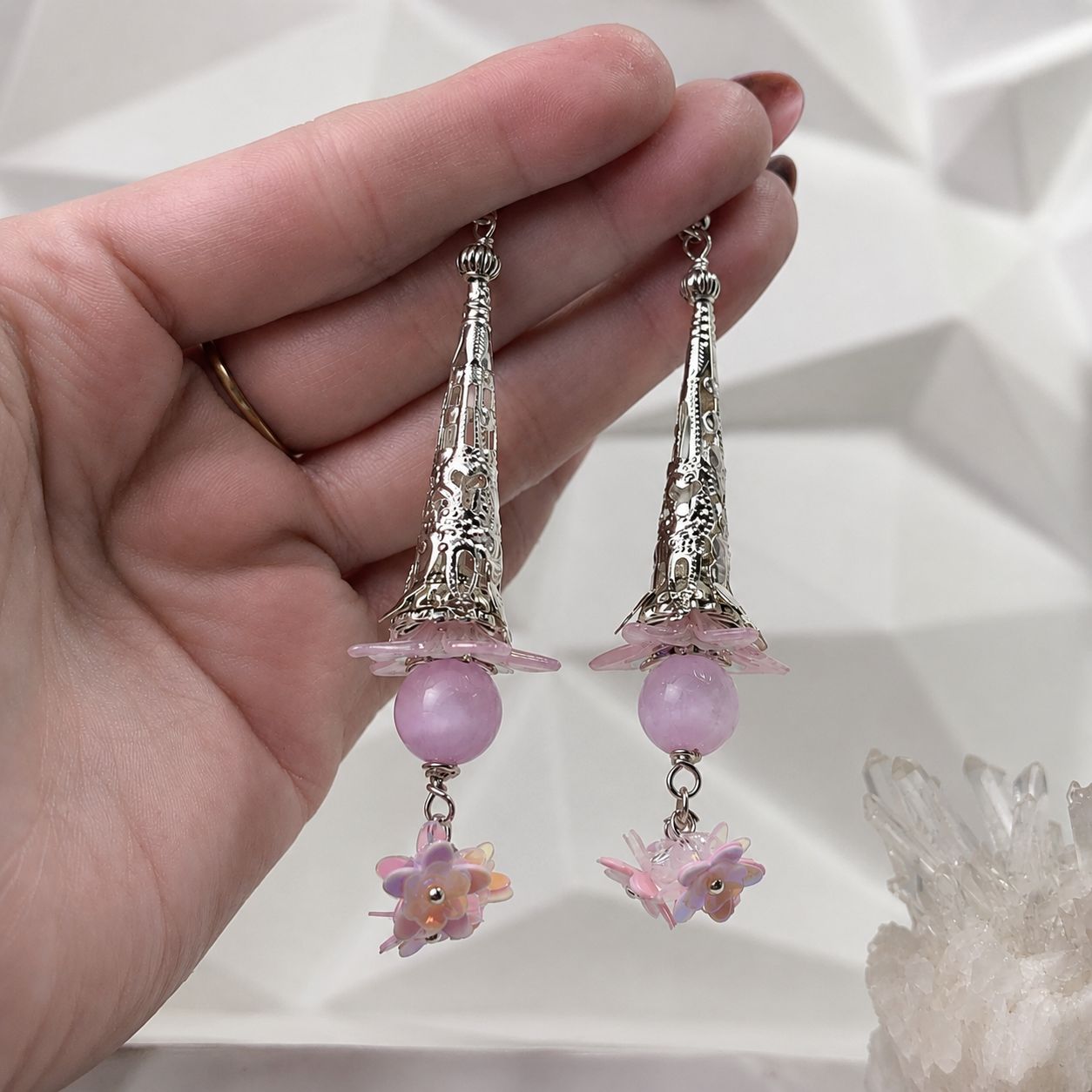 Selenite Earrings - Blossoms Collection