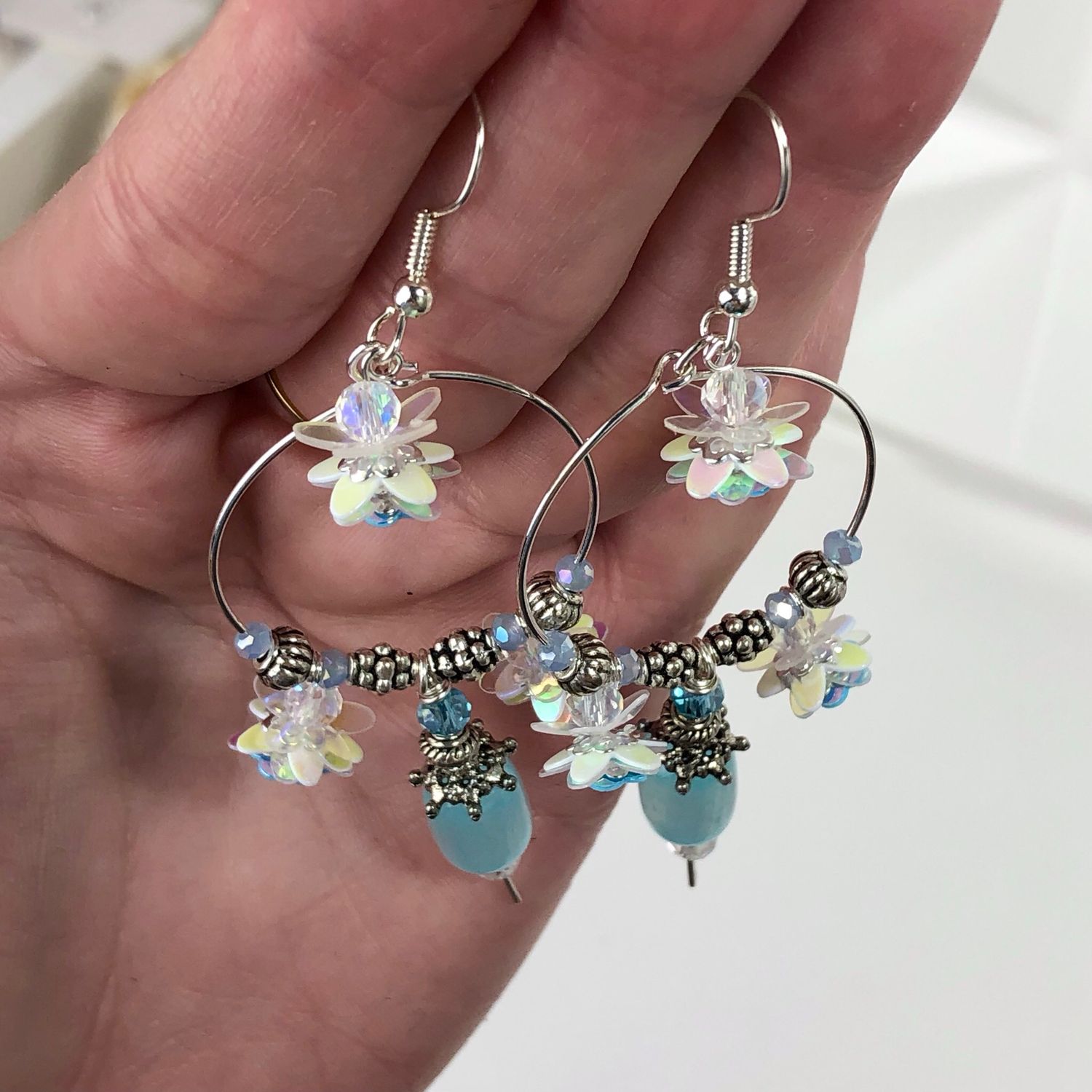 Selenite Earrings - Silver Plated
