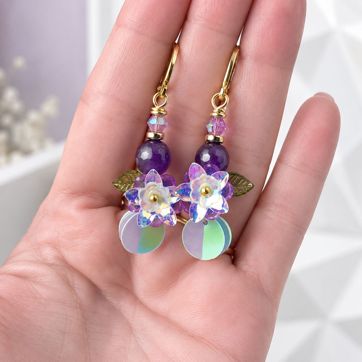 Amethyst Earrings - Blossoms Collection