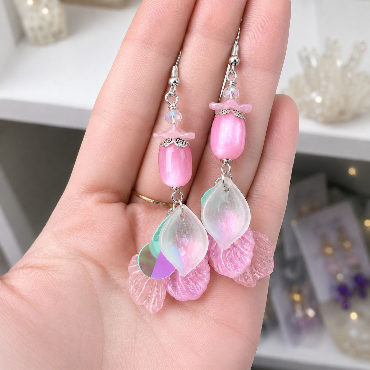 Selenite Earrings - Blossoms Collection