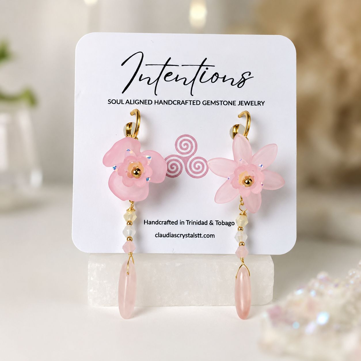 Rose Quartz Earrings - Blossoms Collection
