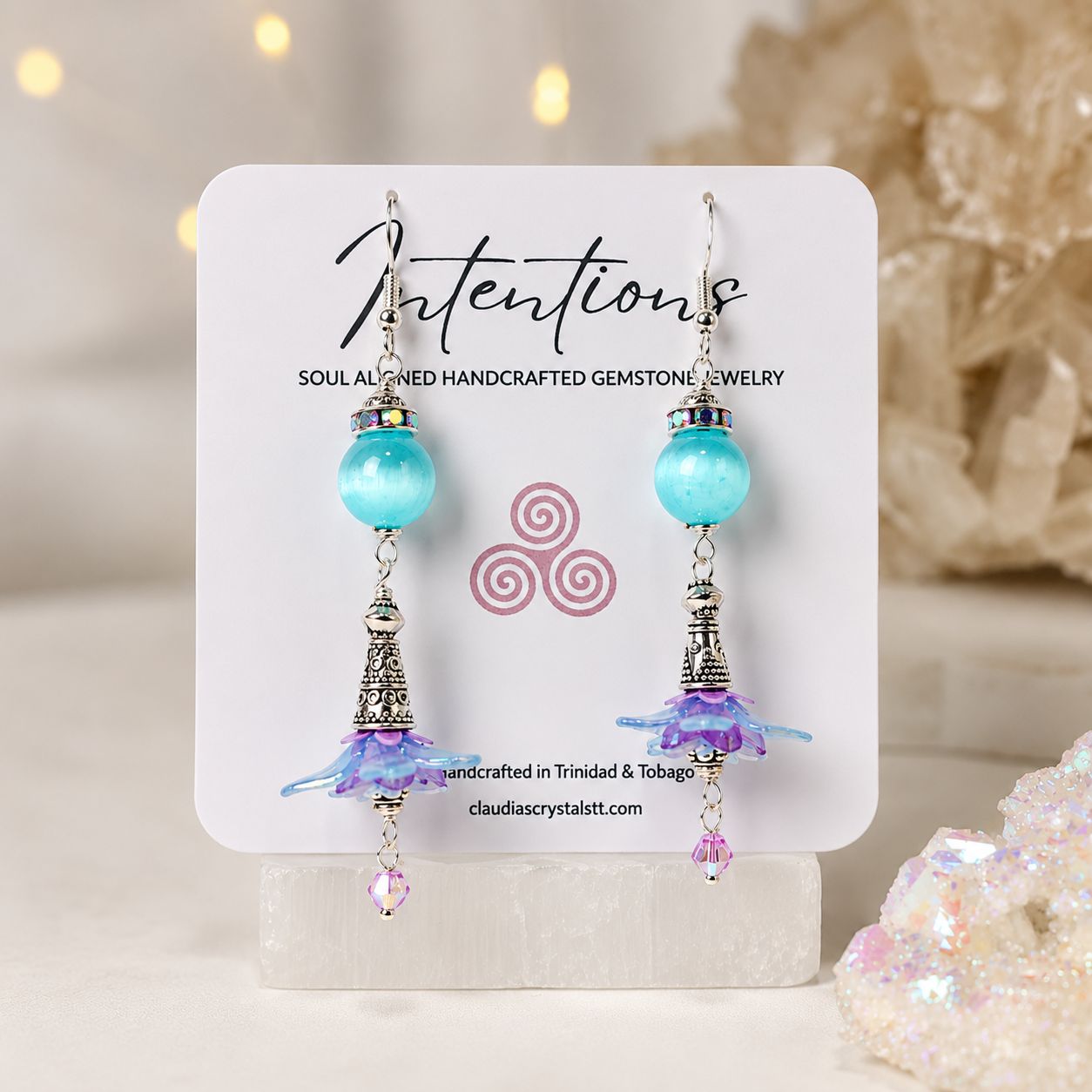 Selenite Earrings - Blossoms Collection