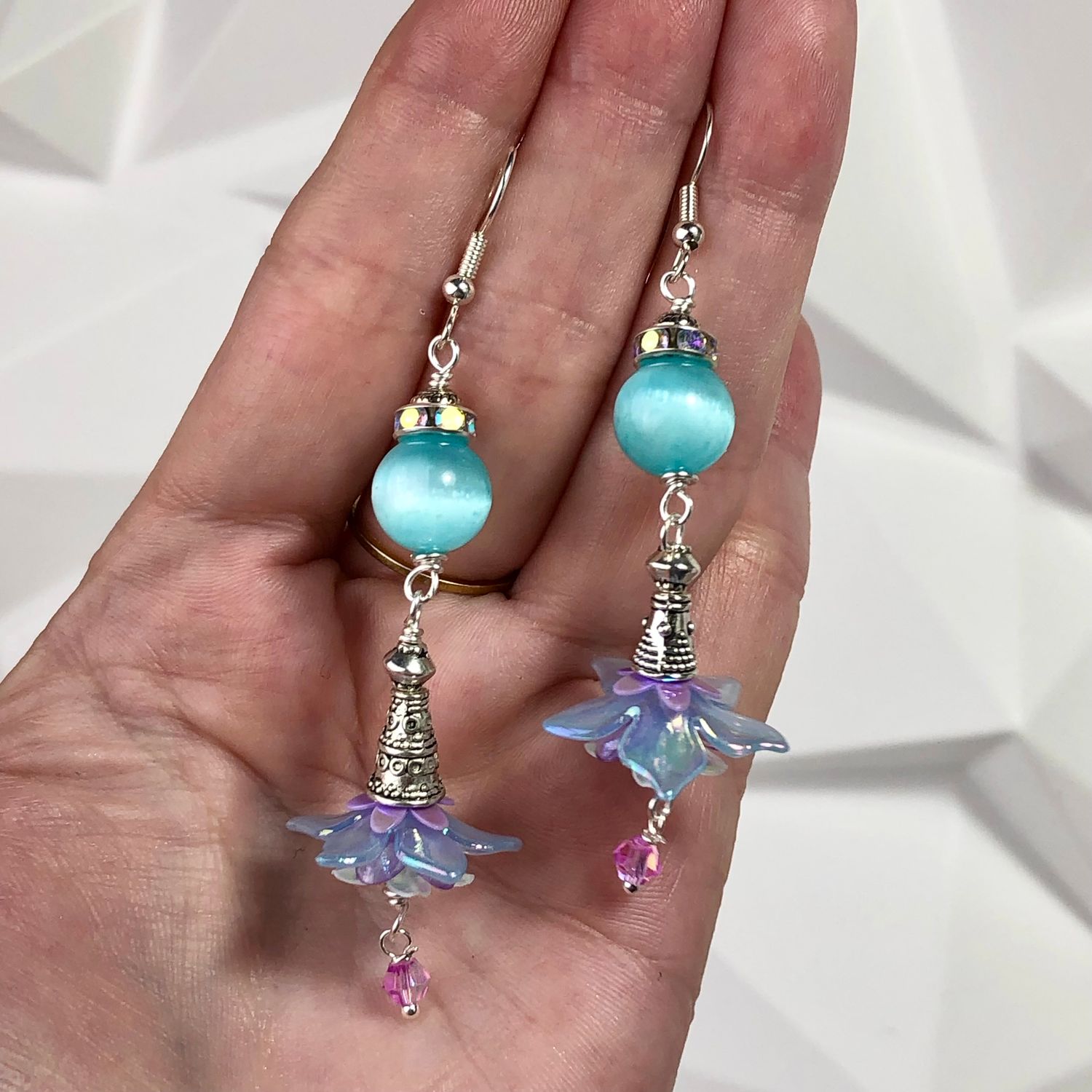 BLUE SELENITE - Crystal Therapy Earrings BLUE SELENITE - Crystal Therapy Earrings