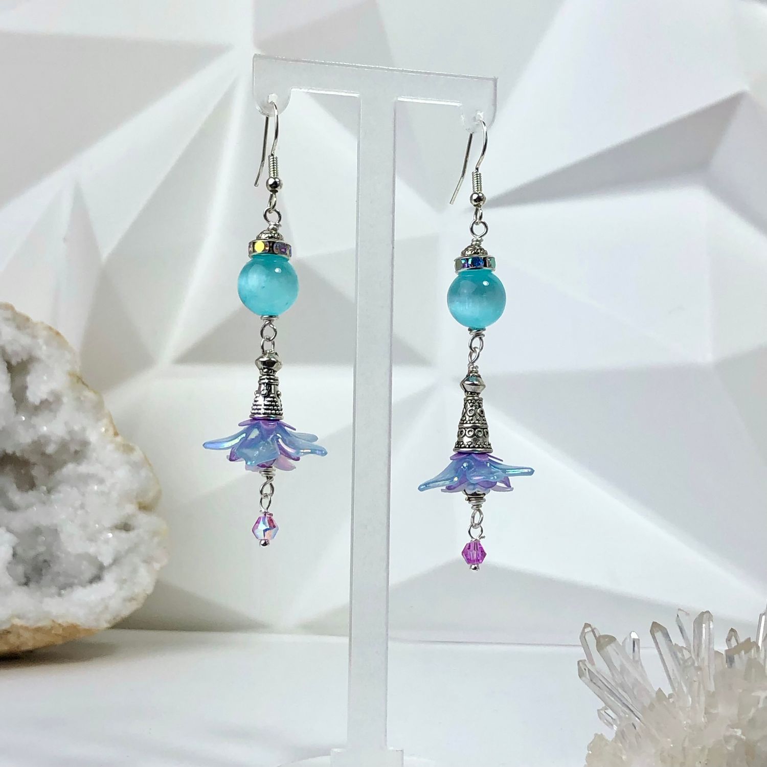 BLUE SELENITE - Crystal Therapy Earrings BLUE SELENITE - Crystal Therapy Earrings