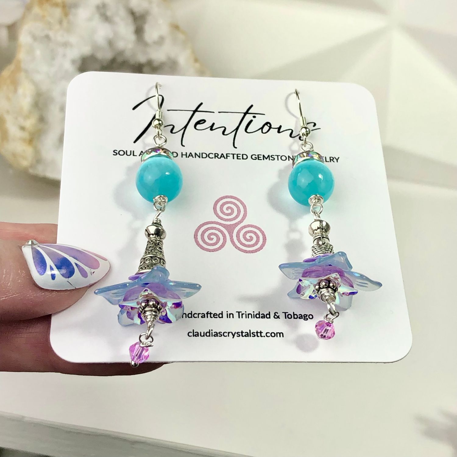 BLUE SELENITE - Crystal Therapy Earrings BLUE SELENITE - Crystal Therapy Earrings