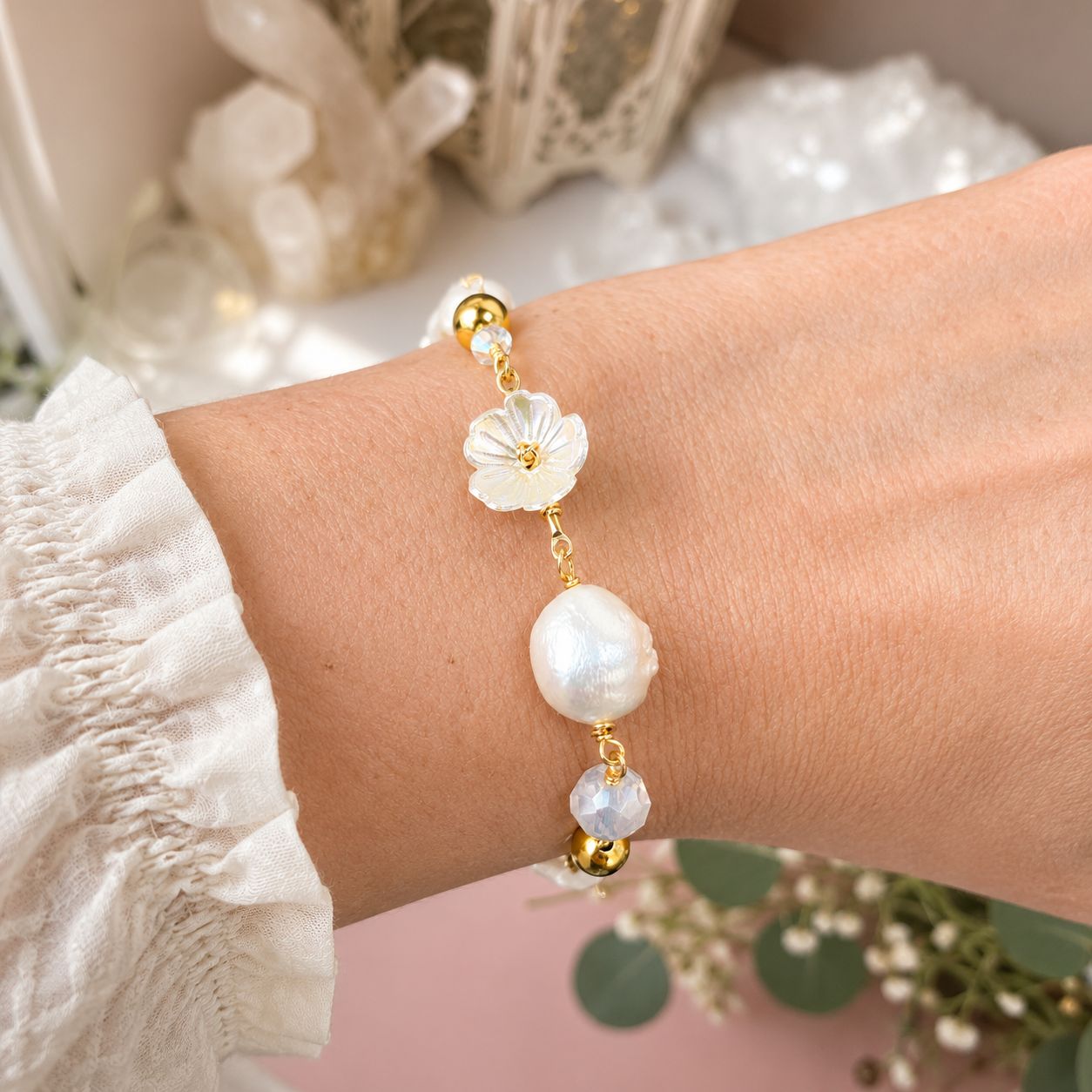 PEARLS | PEARLS | PEARLS - Crystal Therapy Bracelet &amp; Earring Set