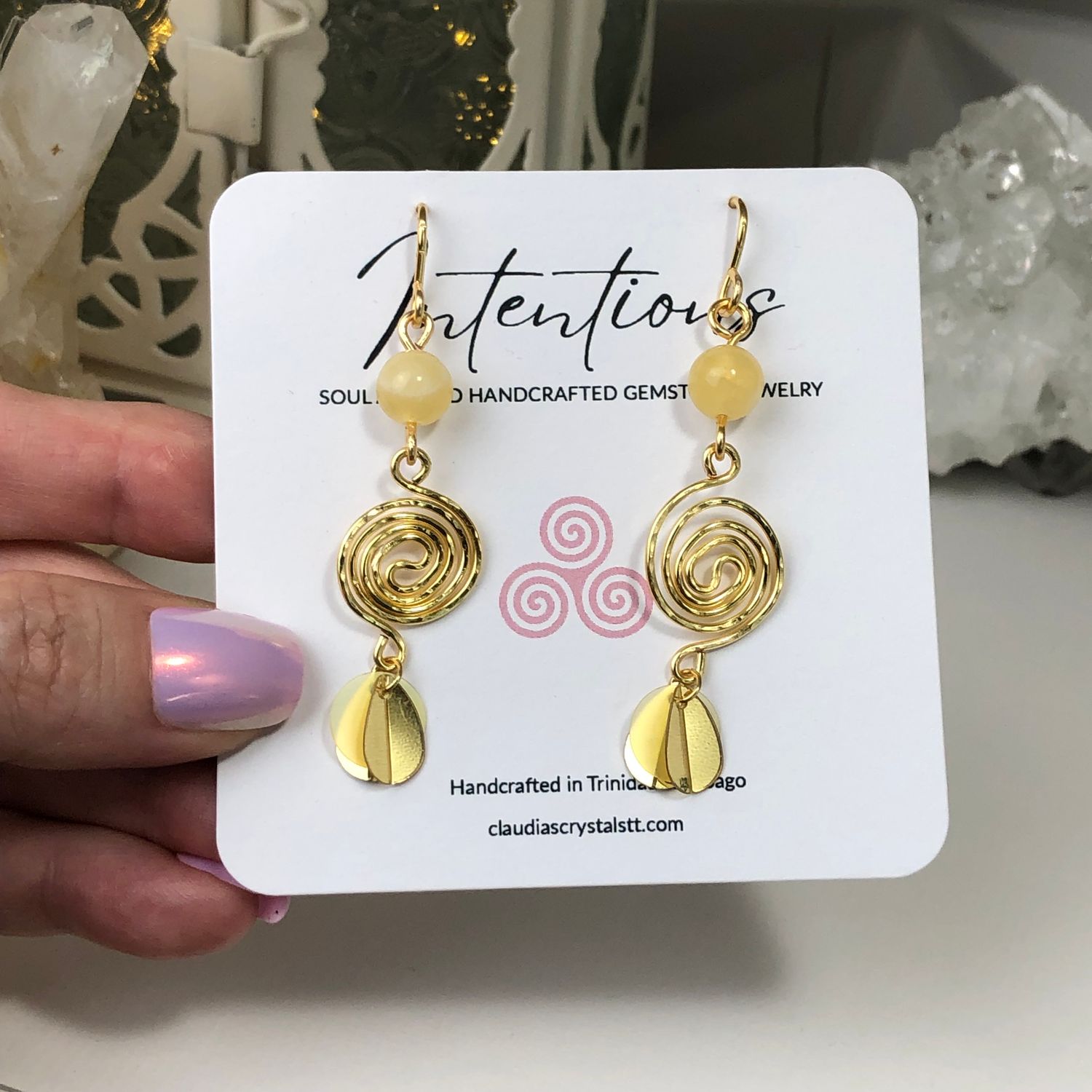 YELLOW CALCITE - Crystal Therapy Earrings