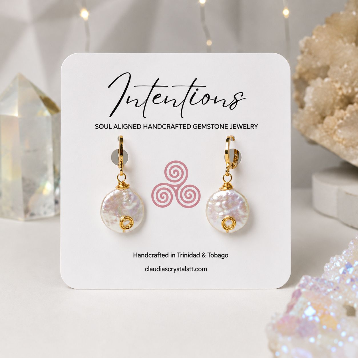 PEARL COIN - Crystal Therapy Earrings