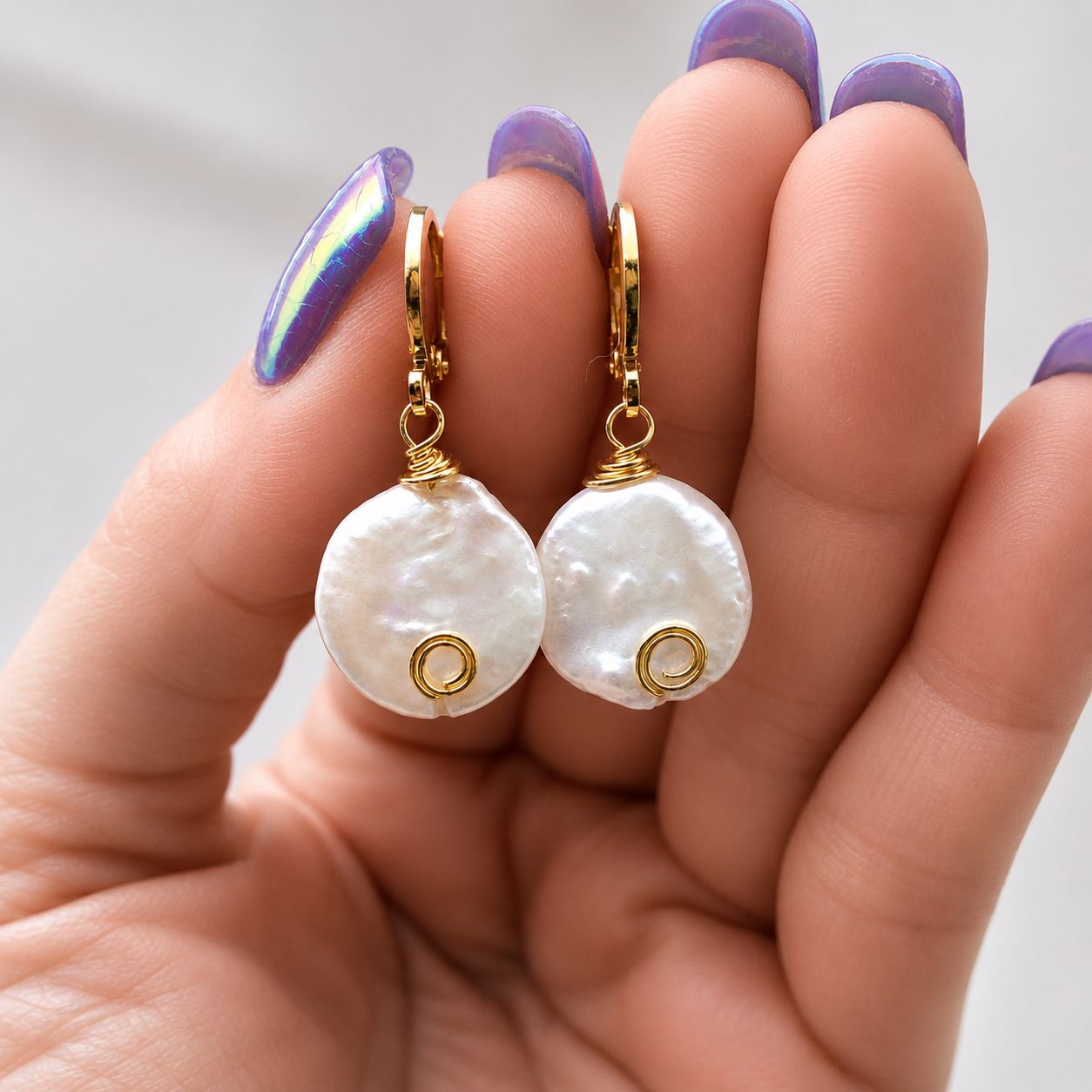 PEARL COIN - Crystal Therapy Earrings