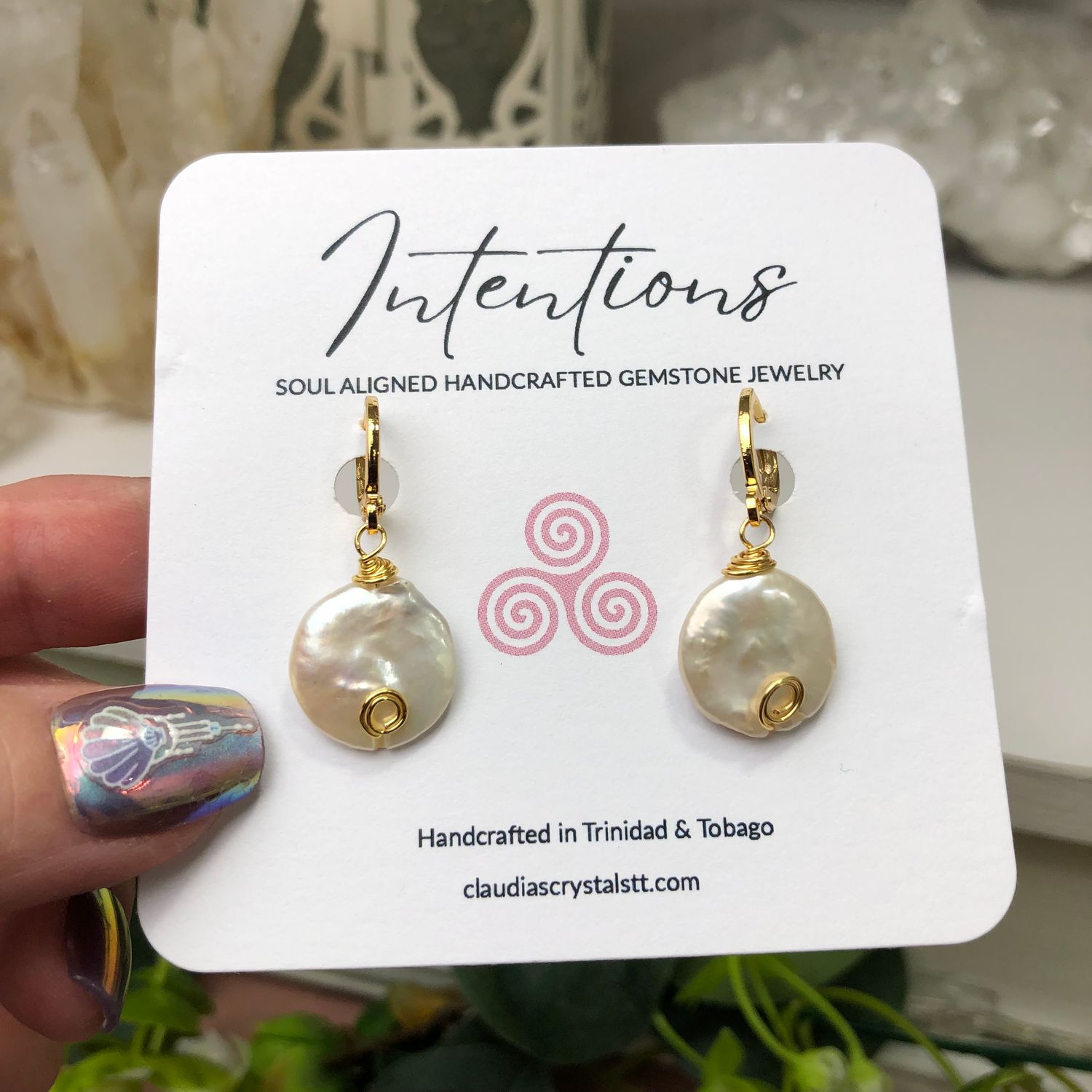 PEARL COIN - Crystal Therapy Earrings