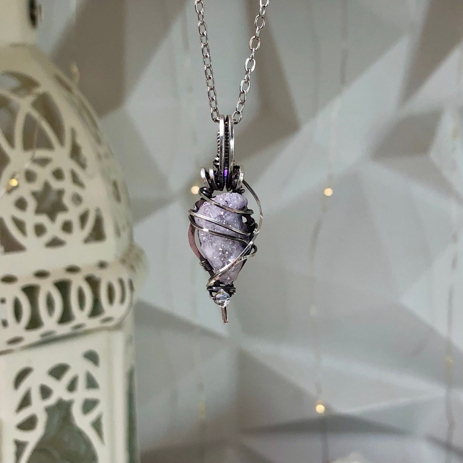 AURA SPIRIT QUARTZ - Crystal Therapy Pendant - Antiqued Sterling Silver AURA SPIRIT QUARTZ - Crystal Therapy Pendant - Antiqued Sterling Silver