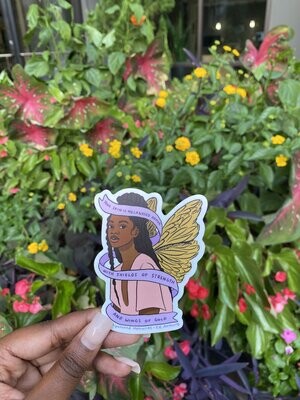 Winged Brown-Skinned Girl Sticker