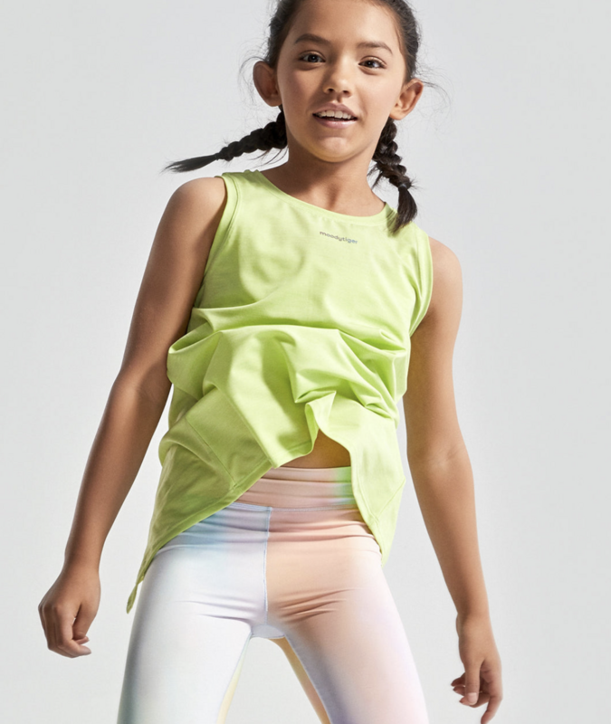 Mesh Open Back Tank - Shadow Lime