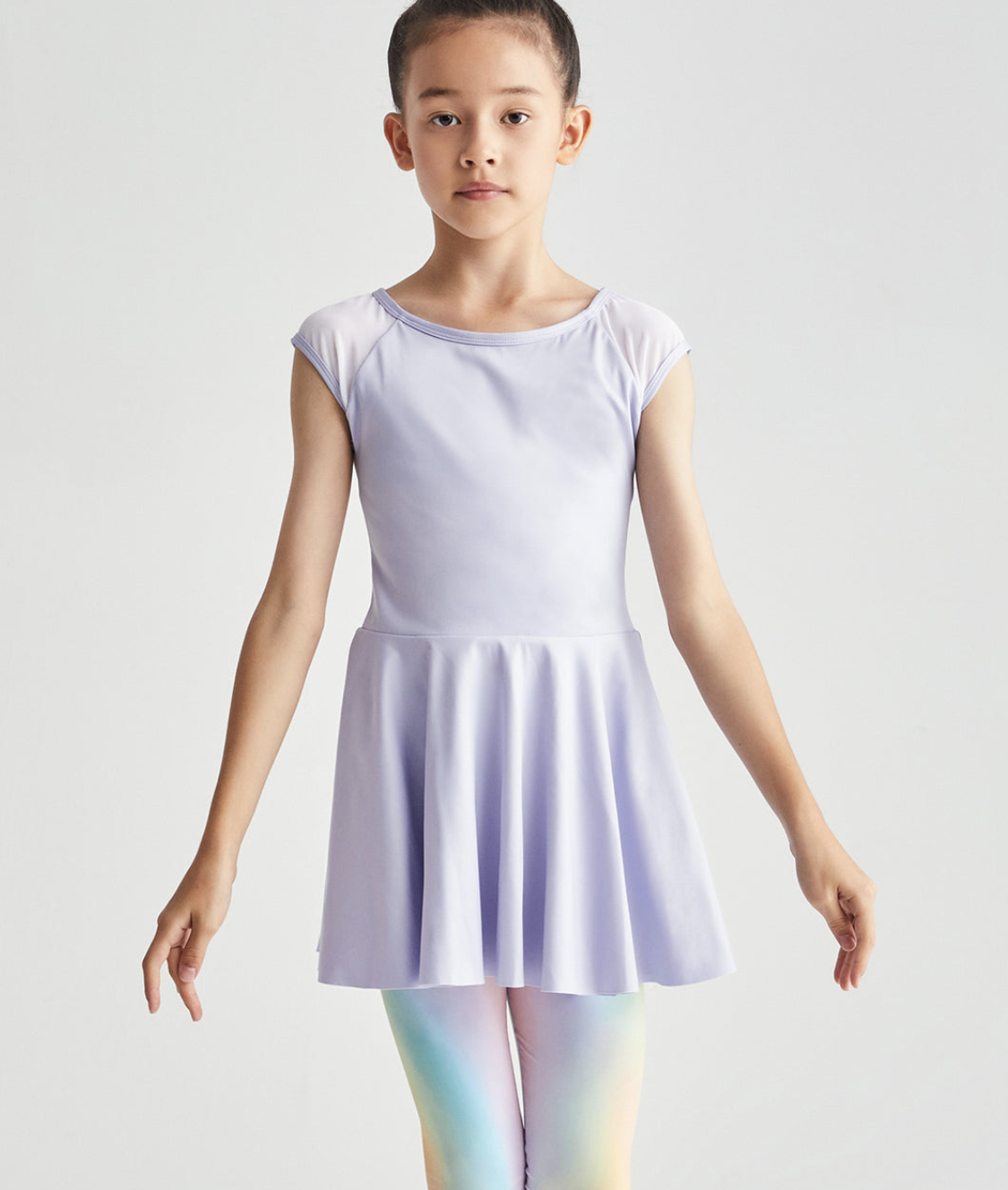 Mesh Back Cap Sleeve Skirted Leotard - Cosmic Sky, Size: 4Y