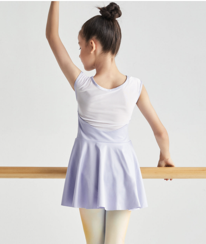Mesh Back Cap Sleeve Skirted Leotard - Cosmic Sky