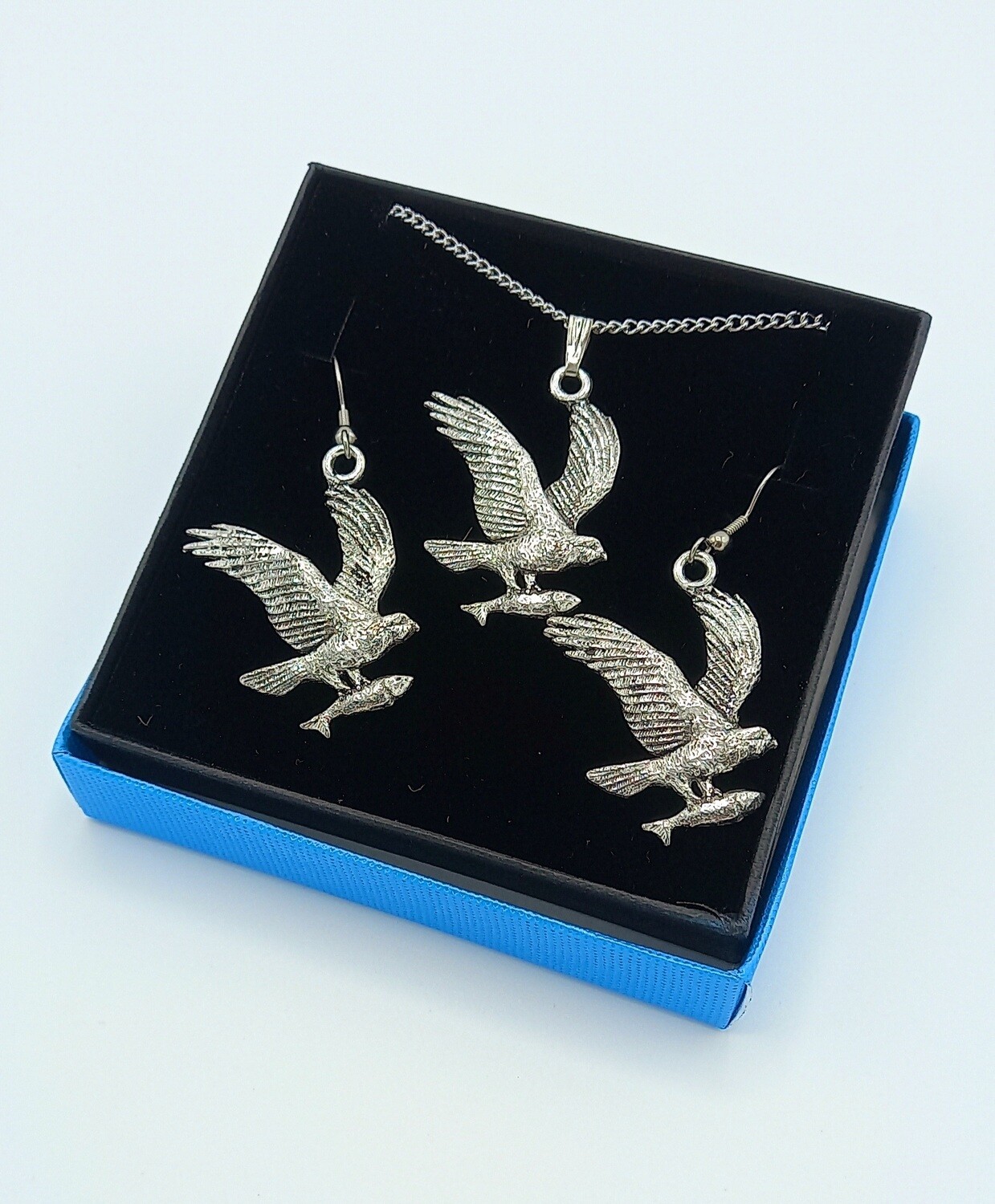 Pewter Osprey Jewellery Set