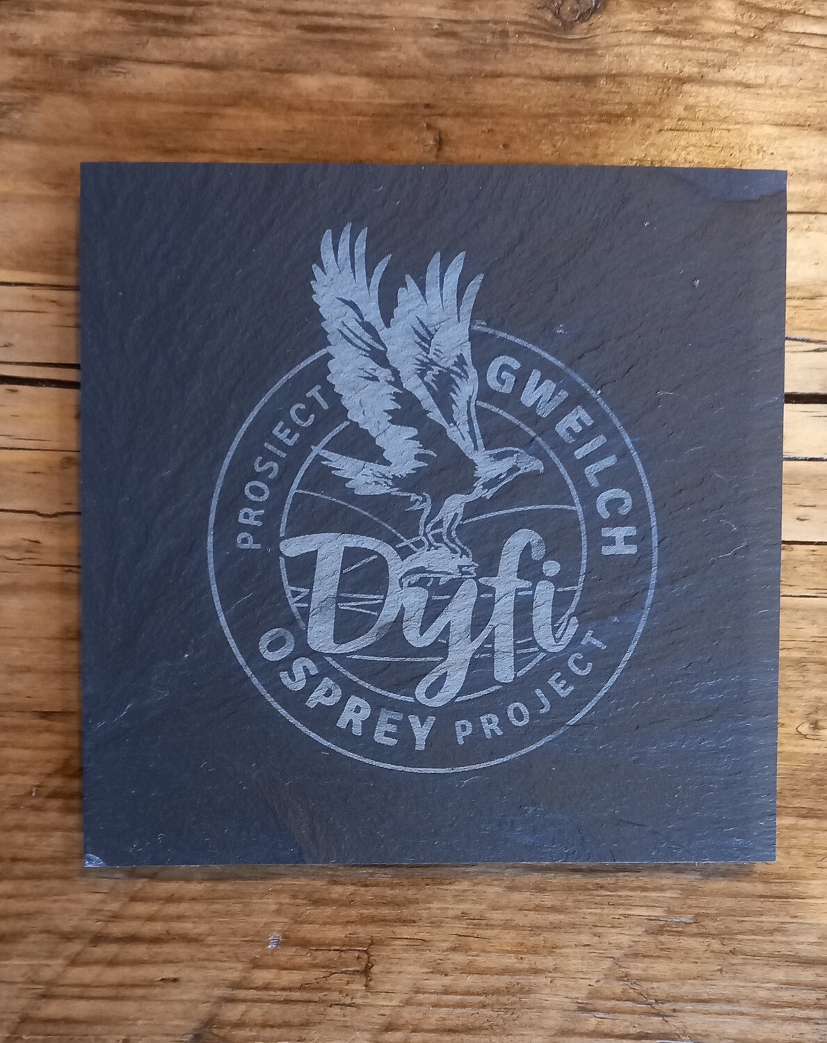 Dyfi Osprey Logo Slate Coaster