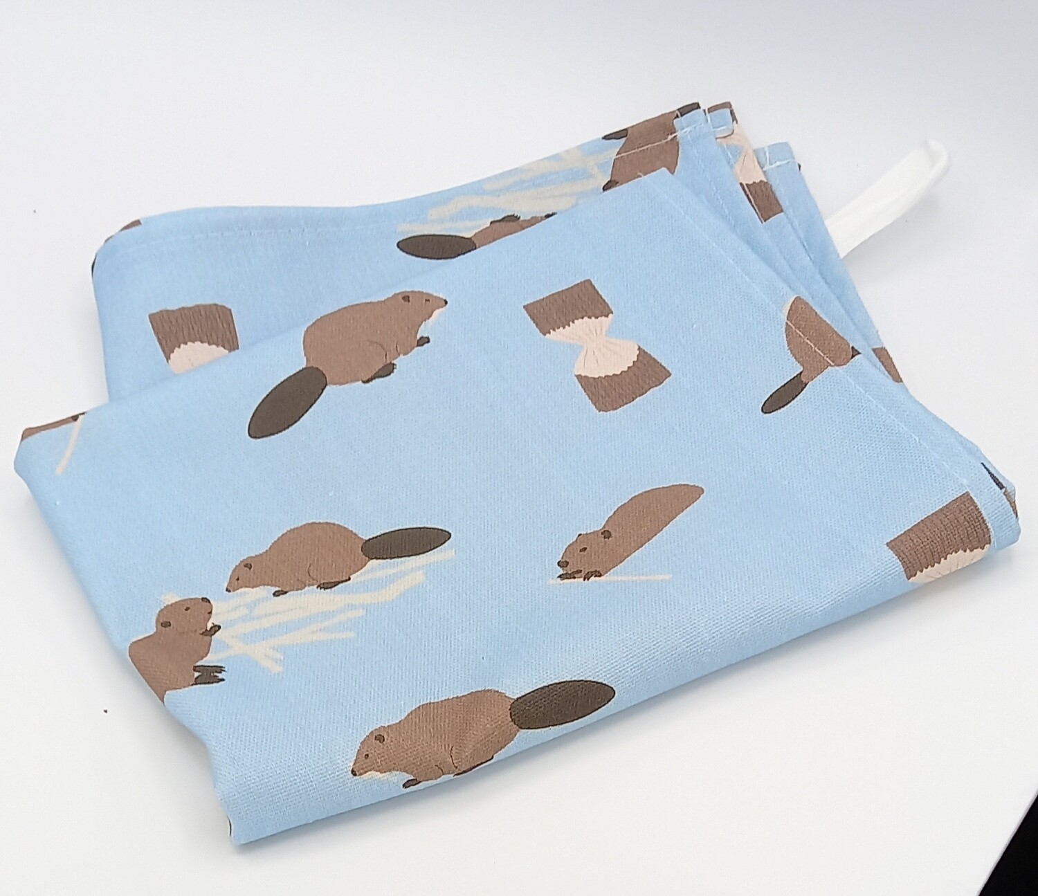 Beaver Print Tea Towel