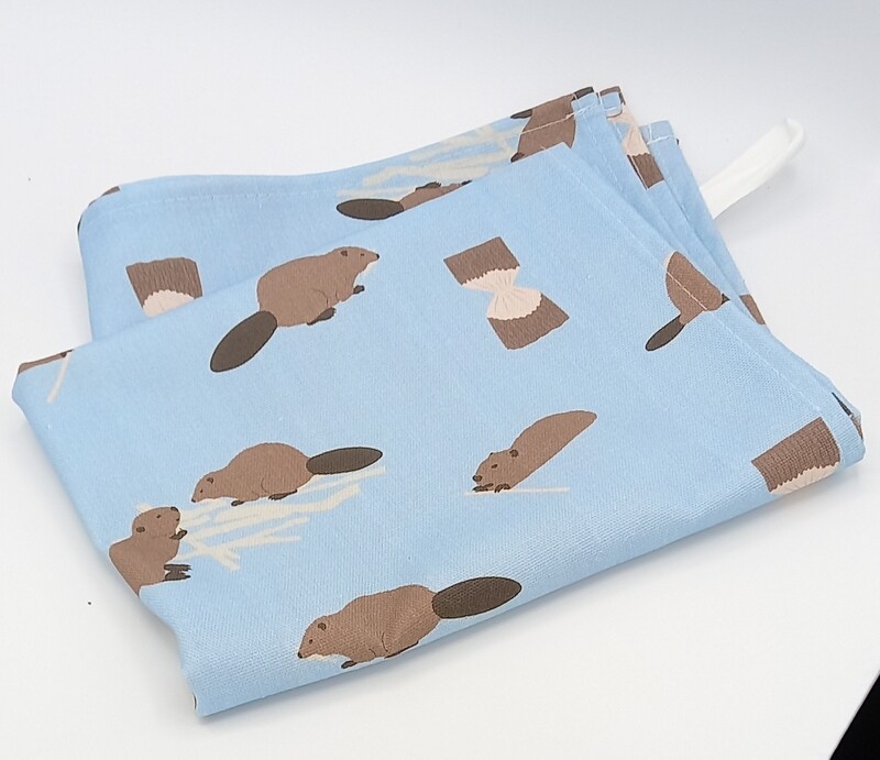Beaver Print Tea Towel