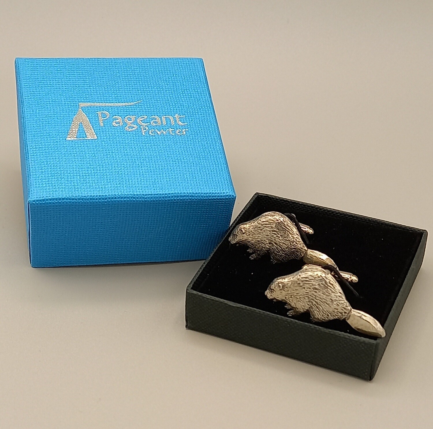 Pewter Beaver Cufflinks