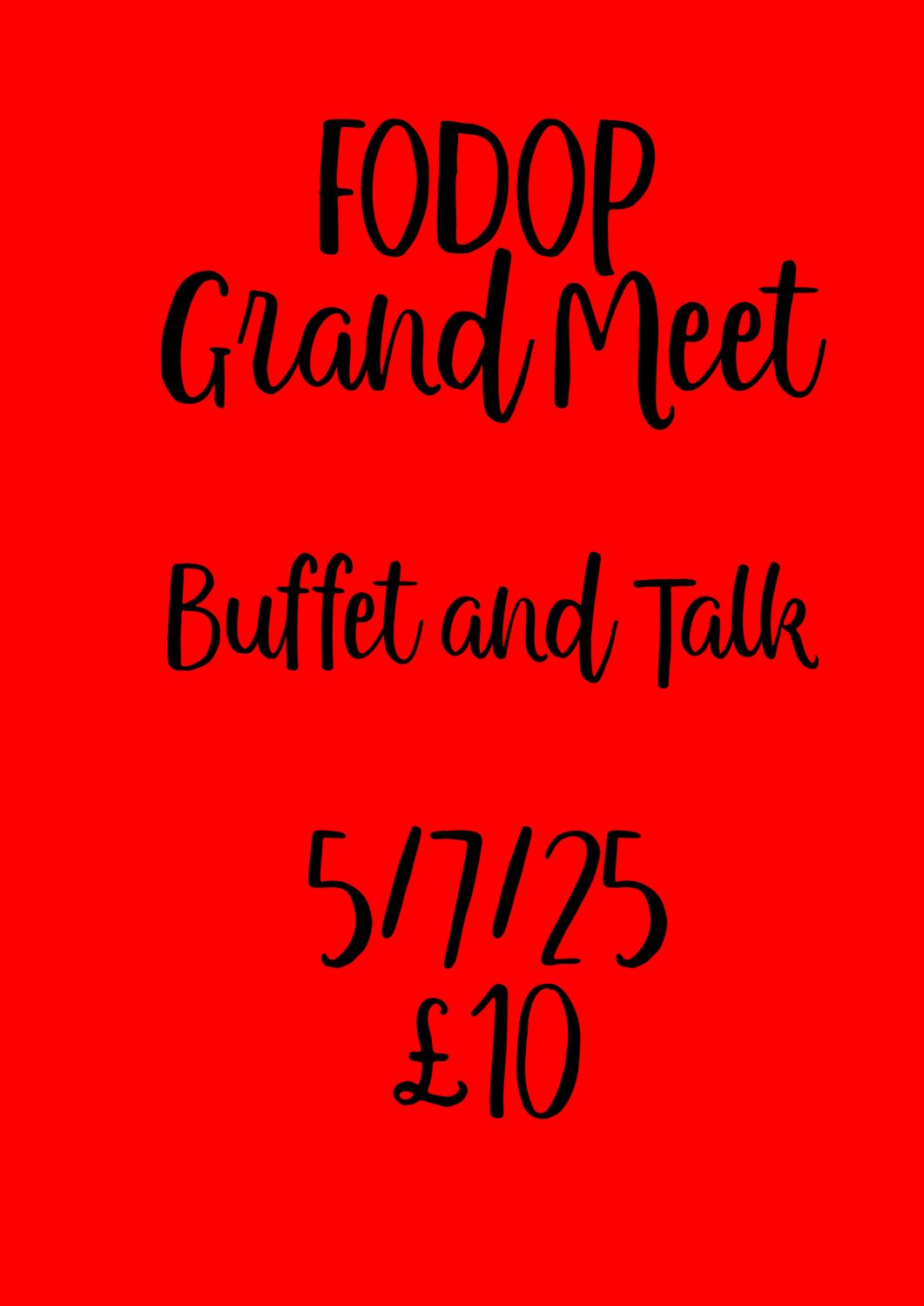 FODOP Grand Meet Buffet and Talk Tickets-FODOP MEMBERS ONLY -5/7/25