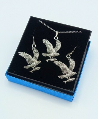 Pewter Osprey Jewellery Set