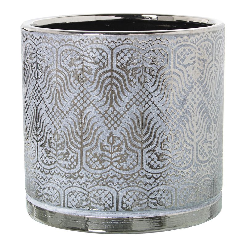 Flowerpot Alexandra House Living White Silvery Ceramic