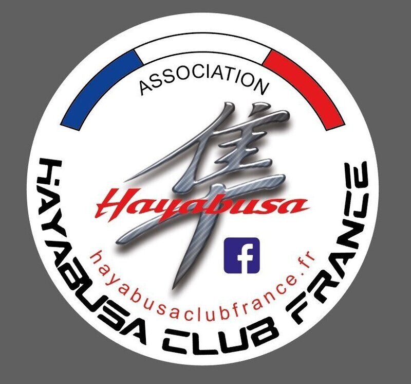 STICKER OFFICIEL BLANC HAYABUSA CLUB FRANCE