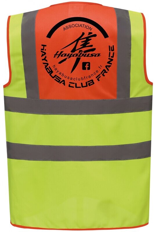 GILET HAUTE VISIBILITE HAYABUSA CLUB FRANCE JAUNE & ORANGE GILET HAUTE VISIBILITE HAYABUSA CLUB FRANCE JAUNE & ORANGE