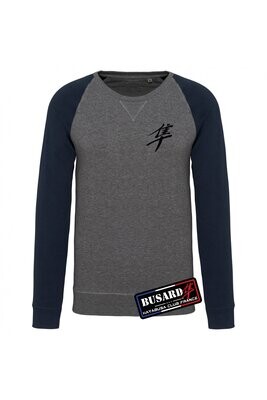 SWEAT-SHIRT BICOLORE GRIS/BLEU HOMME