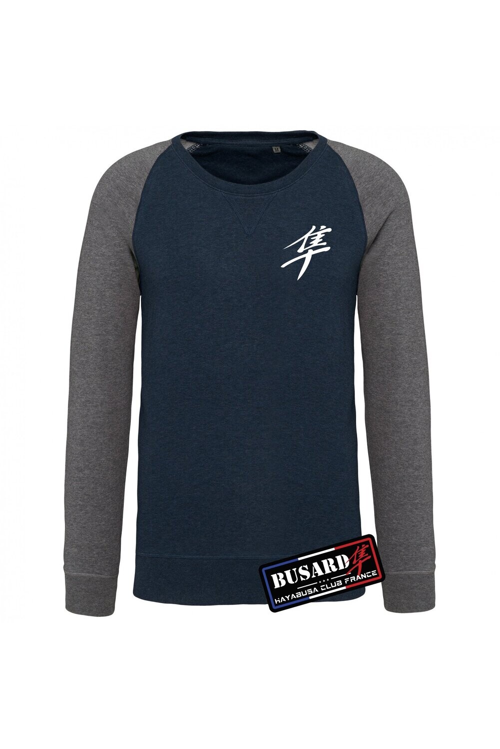 SWEAT-SHIRT BICOLORE BLEU/GRIS HOMME