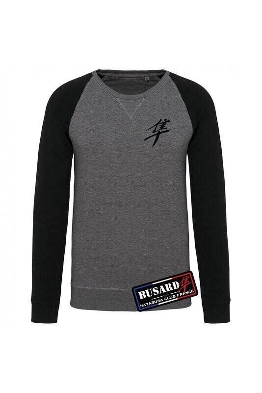 SWEAT-SHIRT BICOLORE GRIS/NOIR FEMME
