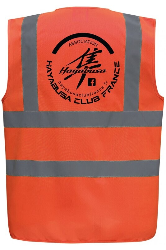 GILET HAUTE VISIBILITÉ HAYABUSA CLUB FRANCE ORANGE GILET HAUTE VISIBILITÉ HAYABUSA CLUB FRANCE ORANGE