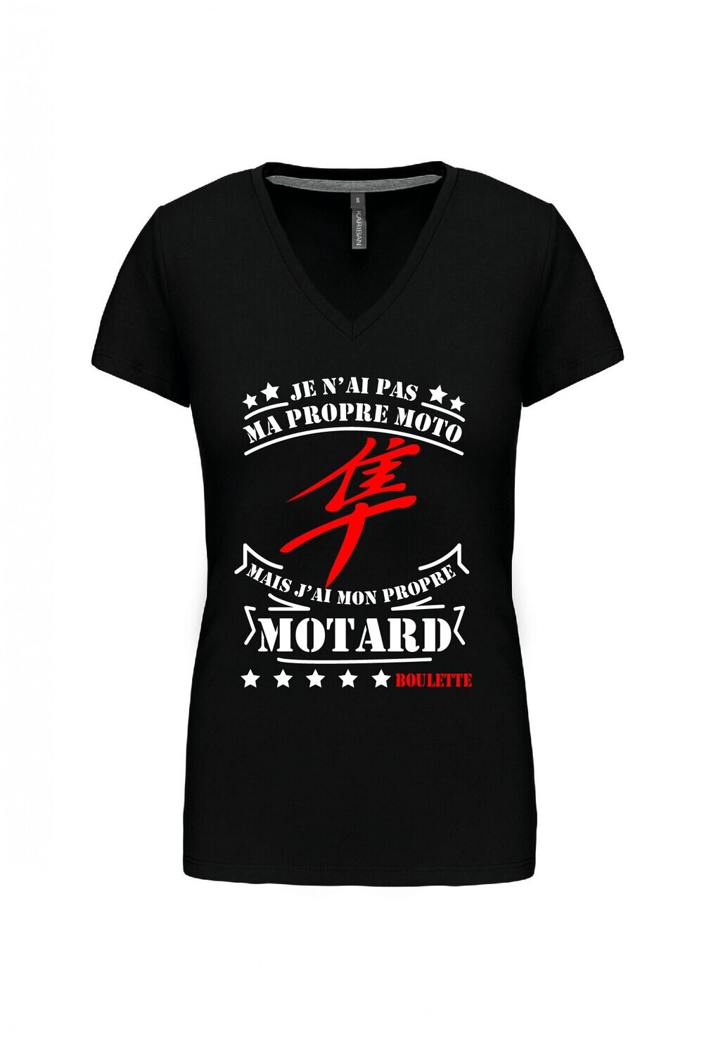 TEE SHIRT JE N'AI PAS MA PROPRE MOTO GEN1 FEMME COL V