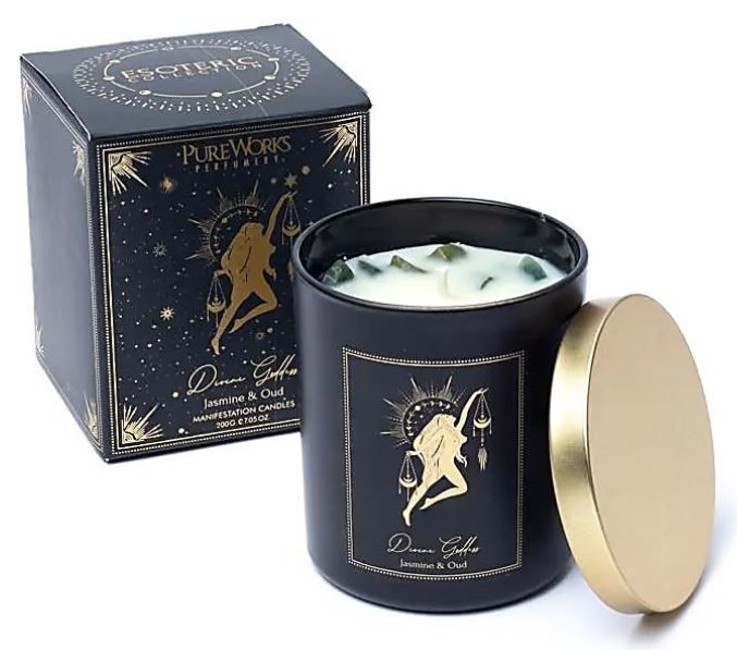 BOUGIE D'INTENTION - Divine Goddess en verre avec couvercle