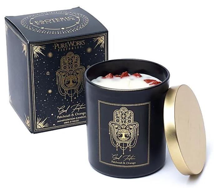 BOUGIE D'INTENTION - Good fortune en verre avec couvercle