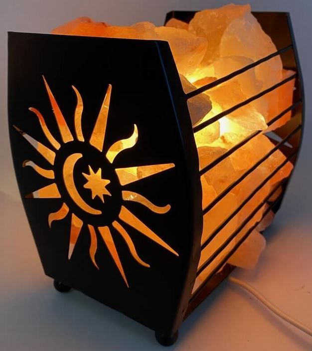 Lampe de Sel Panier Lune & Etoile 3KG