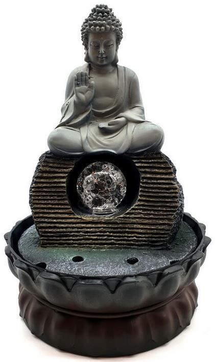 Fontaine Résine Bouddha Salueur Assis
