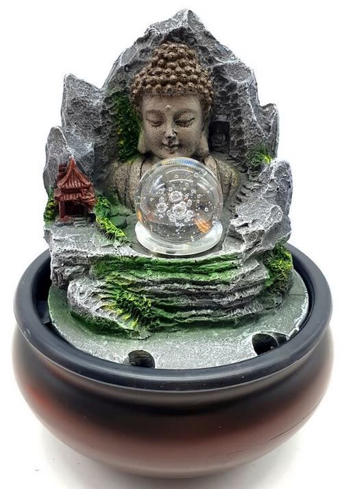 Fontaine Résine Bouddha Village