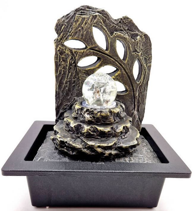 Fontaine Résine Méditation Feuille
