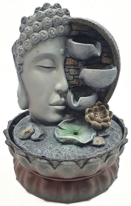 Fontaine Résine Tête de Bouddha sur Mur