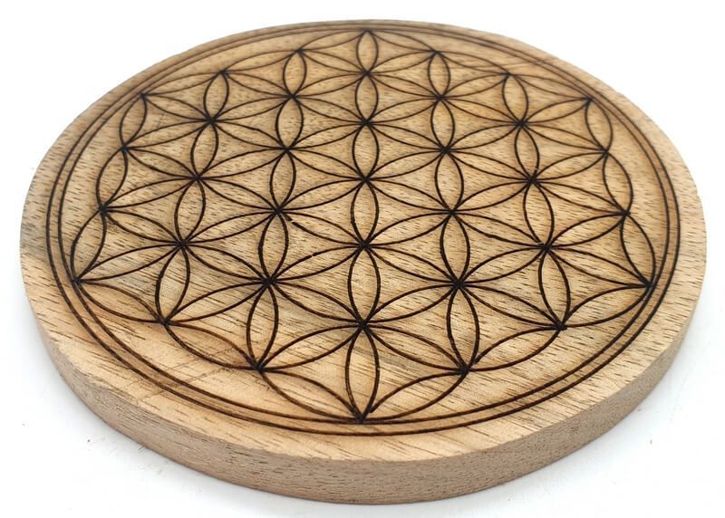 Dessous de Table Bois Fleur de Vie 10cm
