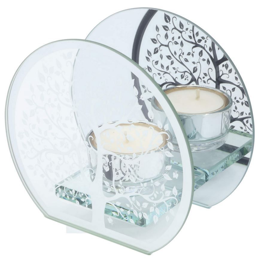 Bougeoir verre arbre de vie simple