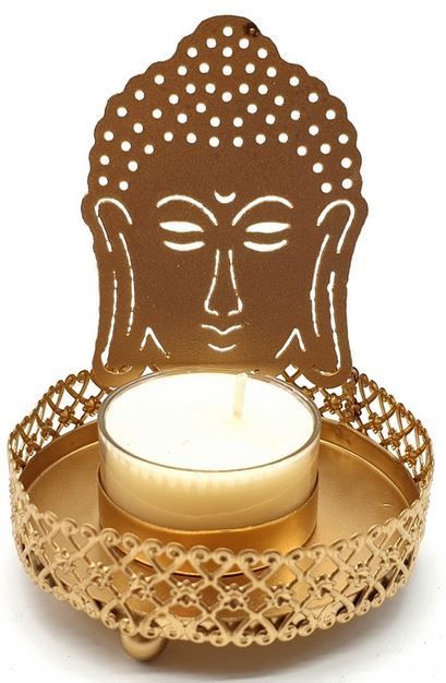 Bougeoir à Réflexion Métal Bouddha