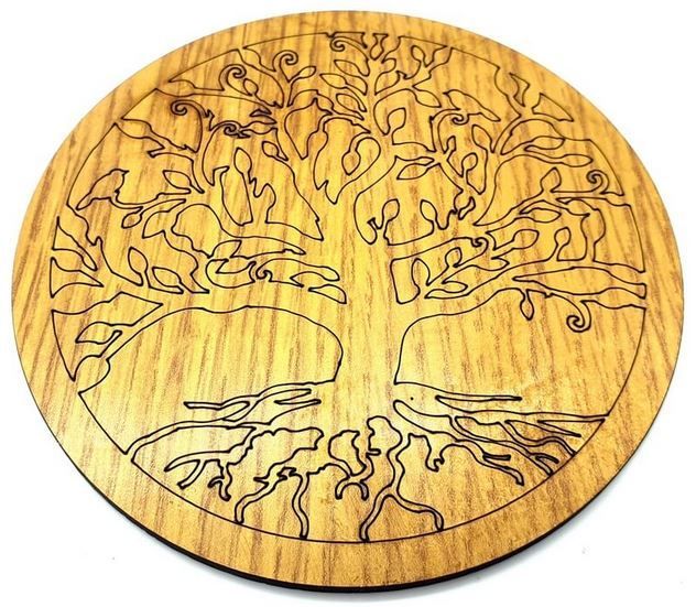 Plaque Bois Pleine Arbre de Vie 10cm