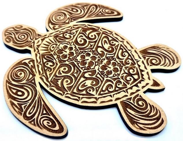 Plaque Bois Tortue 13cm