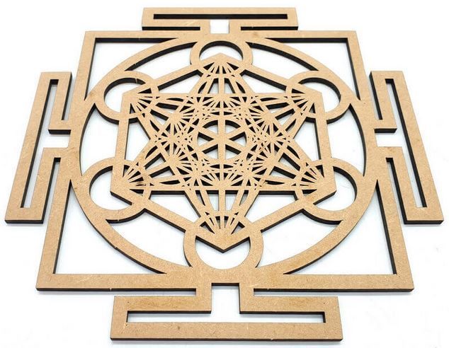 ​Plaque Bois Métatron Yantra 30cm