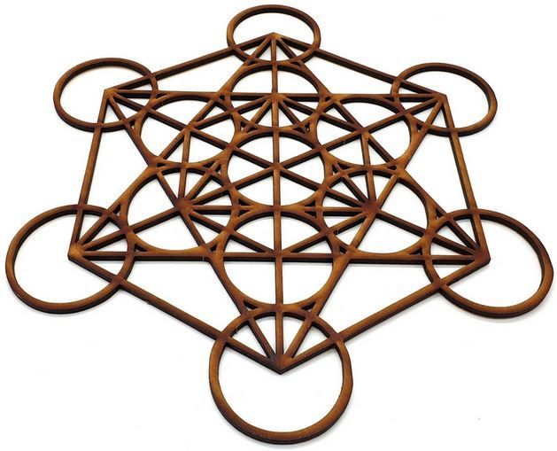 Plaque de Métatron Sculptée Bois 30cm